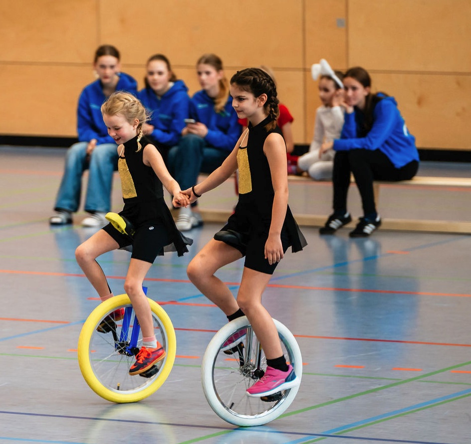 Foto zeigt zwei Mädchen bei der Vorführung.